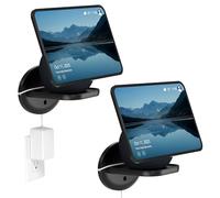 HomeMount Supporto da Parete per Show 11 e Dot Max, Supporto Universale per HomePod Mini, Google Nest Mini, Nest Wi-Fi Point & Cam - Salvaspazio con Gestione Cavi Integrata (Nero - 2P)