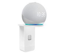 HomeMount Ultimate - Supporto da parete 3 in 1 per Echo Dot/Pop e Google Nest Mini, soluzione salvaspazio con installazione senza trapano, supporto regolabile e gestione dei cavi (bianco)