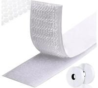 homenatur Belcro Adesivo - Nastro Biadesivo Extra Forte - 20mm x 8m - Feltro Adesivo Potenti - Bianco - Rotolo Strappo e Gancio - Punti di Colla Rotondi Biadesivi