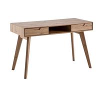 HomeOffice - Scrivania 120 x 55 x 77 cm, decorazione in rovere con spazio di archiviazione, design scandinavo con cassetti, tavolo per computer portatile