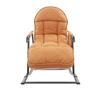 HOMEONENIC Sedia a dondolo con piedi, 128 x 60 x 56 cm, extra large, regolabile, peso massimo 200 kg, poltrona lounge con 3 file di angolo regolabile, sedia reclinabile senza peso (arancione)