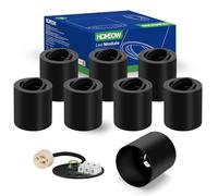 HOMEOW 8 Pezzi Faretti Led Soffitto Nero, Ø 80 * 85mm Faretti da Soffitto Orientabili con attacco Gu10, Faretti Soffitto in Alluminio, Rotondo