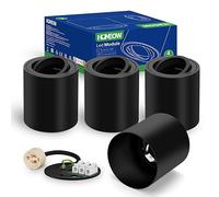 HOMEOW Faretti da Soffitto Nero con attacco Gu10 in Alluminio 4 Pezzi | Faretti Soffitto 220V - 230V Ø 80 * 85mm, Orientabili, Downlight per Bagno Soggiorno Cucina Rotondo, lampadina non inclusa