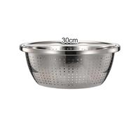 Homeponnew Bacino scolapiatti in acciaio inox 201 con bordo svasato largo e design profondo della ciotola per miscelare, marinare e preparare i cibi, 30 cm C