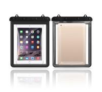 Homeponnew Borsa impermeabile in PVC per tablet, con cordino, per spiaggia, piscina, rafting, schizzi d'acqua, festival, 23 x 26,5 cm, colore: nero