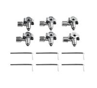 Homeponnew BPV-31 - Kit di valvole per rubinetto per sistemi HVAC e refrigerazione, confezione da 6, compatibile con tubi in rame OD da 1/4" 5/16" 3/8", struttura in metallo, argento