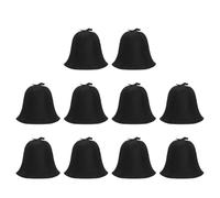 Homeponnew Cappello da sauna per la protezione dal calore e la prevenzione del mal di testa, in feltro, per adulti, altezza 23 cm × lunghezza 35 cm, nero o bianco (10 pezzi nero)