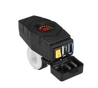 Homeponnew Caricatore USB per manubrio di moto elettrica, 20-80 V, uscita 4,2 A, adattatore di ricarica rapida QC-3.0 per bici elettrica da 24 V/36 V/48 V/60 V, facile installazione (rosso)