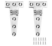 Homeponnew Cerniere a T in acciaio inox per porte di armadi a ponte, resistenti, grado marino 316, spessore 4,8 mm, con viti