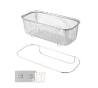 Homeponnew Cestello scolaposate in acciaio inox con rete cava per bacchette, forchette, cucchiai, uova, frutta e verdura, 31,5 x 11 x 14,5 cm, argento, L