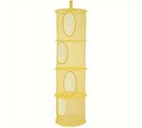 Homeponnew Cesto portaoggetti pieghevole a 4 ripiani in rete per giocattoli e organizzazione della stanza dei bambini, in poliestere traspirante, grande capacità, accesso adatto ai bambini (giallo