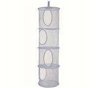 Homeponnew Cesto portaoggetti pieghevole a 4 ripiani in rete per giocattoli e organizzazione della stanza dei bambini, in poliestere traspirante, grande capacità, accesso adatto ai bambini (grigio