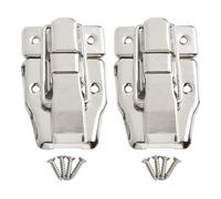 Homeponnew Chiusura a clip per valigia, cassetta degli attrezzi, baule, valigie, confezione da 2, ferro, argento, 78 x 48 mm