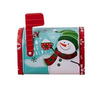 Homeponnew Christfor Mas For Mailbox per Candy Tin con Flfor Ag, per Mfor Etal Box con pick-up rosso e design Snowfor Man, resistente alle intemperie
