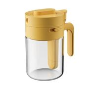 Homeponnew Contenitore multifunzionale sigillato per condimenti con manico pop-forward, 12,8 x 7,4 cm, per sale, zucchero, pepe, caffè, erbe, mantiene le spezie fresche, plastica senza BPA (giallo)