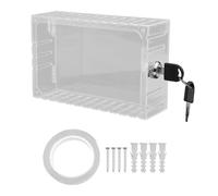 Homeponnew Coperchio per termostato per unità CA, custodia protettiva in PC trasparente con chiave, 185 x 118 x 50 mm, protezione per controllo della temperatura a parete, compatibile con la maggior