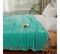 Homeponnew Coperta in pile super morbido, 120 x 200 cm, per tutte le stagioni, leggera e accogliente, per divano, letto e decorazione della casa, verde lago