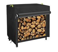 Homeponnew Copertura per legna da ardere, resistente, impermeabile, per esterni, con chiusura a cinghia, per protezione in tutte le stagioni, colore nero, 125 x 65 x 110 cm