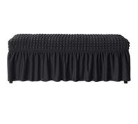 Homeponnew Copertura per panca da pranzo in seersucker elasticizzata con gonna elastica per protezione, lavabile in lavatrice, adatta per panche da 80 a 120 cm di lunghezza e 30-40 cm di larghezza