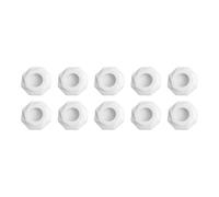 Homeponnew Coperture per troppopieno per lavello, 10 pezzi, con valvola di chiusura integrata per porte da 22-24 mm, in ABS argentato e bianco, per la prevenzione degli odori e degli insetti