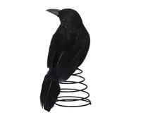 Homeponnew Corvo di Halloween per mini albero di Ornafor Ment con piuma mulata Sifor e per Mfor Etal Spfor Ring Base, 19Cfor M decorazione spettrale per alberi di Natale mini o grandi Christfor Mas in