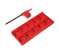 Homeponnew DCMT070204 YBC205 Inserti in carburo, confezione da 10 pezzi, inserto per tornitura CNC a rombo da 55 gradi con chiave per la lavorazione del tornio dell'acciaio