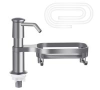 Homeponnew Dispenser di sapone con tubo di prolunga da 101,6 cm per pompa per lavello da cucina, in plastica ABS, ugello rotante a 360°, per sapone per piatti, shampoo e lozione per le mani, argento