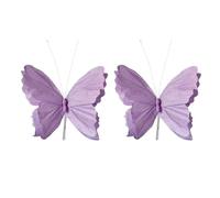 Homeponnew Farfalle decorative in carta 3D per giardino, feste e festival, confezione da 2, 32 x 30 cm, colori vivaci (rosa polveroso, giallo, viola, verde chiaro)