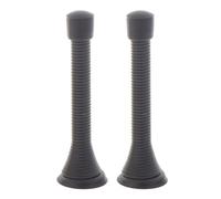 Homeponnew Fermaporta a molla in metallo con piastra inferiore e viti per parete e porta, flessibile a 360°, protezione da parete in acciaio inox, confezione da 2