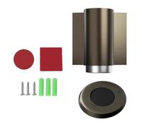 Homeponnew Fermaporta da pavimento, fermaporta magnetico per uso interno, forte tenuta con struttura in lega di zinco, installazione senza trapano, compatibile con pareti e pavimenti, nero/argento