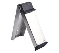 Homeponnew Fermaporta in metallo per casa, ufficio, negozio, silenzioso, anti-collisione, montaggio a parete, con base in gomma, senza chiodi, compatibile con legno, piastrelle, moquette, argento/nero