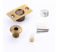 Homeponnew Fermaporta in ottone per casa, ufficio, hotel, camera da letto, magnetico, da pavimento, invisibile, con funzione soft-lock, materiale rame, 6 x 3,2 x 2,7 cm, compatibile con porte in legno