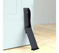 Homeponnew Fermaporta per uso a mani libere, senza fori, adatto per pavimenti in legno, piastrelle, moquette, struttura in acciaio inox con piedini in gomma per evitare graffi, argento