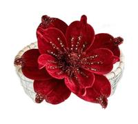 Homeponnew Fiore artificiale di magnolia natalizia, 24 x 17 cm, ornamento in tessuto per albero, ghirlanda o ghirlanda, decorazione realistica per le vacanze per la casa, atmosfera festiva, come