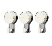 Homeponnew Ganci a ventosa resistenti per bagno e cucina, non lasciano traccia, facili da installare, adesivi per asciugamani, luffe, confezione da 3, bianco/verde/giallo (bianco (singolo)