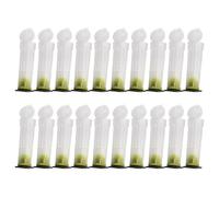 Homeponnew Kit di 20 coppette per l'allevamento delle api regine con coperture protettive, strumenti per gabbia di alimentazione in plastica per apicoltura, bianco, giallo, nero