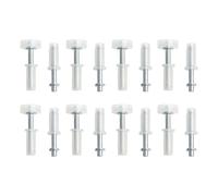 Homeponnew Kit di ferramenta a doppia piega per porta, con perno superiore e rotella guida per armadi, armadi, porte da fienile, set da 1/4/8 (acciaio e plastica)