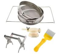 Homeponnew Kit per la raccolta del miele a doppio setaccio con supporto per telaio, Uncapper e valvola a saracinesca per apicoltori