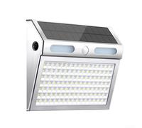 Homeponnew Lampada da parete solare con rilevamento del movimento e luminosità regolabile, 112 LED, per uso esterno di sicurezza in garage (luce bianca)