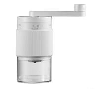 Homeponnew Macinacaffè manuale portatile con meccanismo a mano conico con 35 regolazioni esterne della dimensione della macinazione, nucleo in materiale sintetico avanzato per sapore puro (bianco)