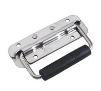 Homeponnew Manico in gomma a molla in acciaio inossidabile 304 per custodia, cassapanca, armadio, amplificatore per chitarra, argento (100 mm, 120 mm, 140 mm)