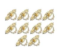 Homeponnew Maniglia in lega anticata, 65 x 46 mm, per cassetti da cucina, cassettiera, porta, bidone della spazzatura, confezione da 10, include viti, compatibile con anello di fissaggio