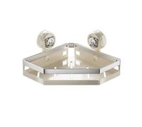 Homeponnew Mensole angolari per doccia con ventosa, organizer per shampoo da parete per bagno, 30,5 x 22 x 5 cm o 36,5 x 26 x 5 cm, beige