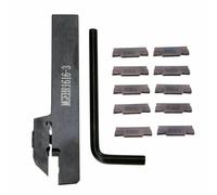 Homeponnew MGEHR1616-3 - Barra di alesatura per tornio con 10 inserti MGMN300, per inserti M PC9030, portautensili CNC in acciaio legato per semilavoratura e finitura, compatibile con la lavorazione