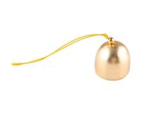 Homeponnew Mini ciondolo a campana in metallo per fai da te, 3,8 cm di diametro, in lega, con corda, decorazione natalizia dorata