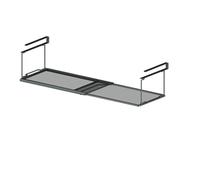 Homeponnew Organizer estensibile sotto l'armadio, cesto portaoggetti espandibile per dispensa, lavanderia e scarpiera, in acciaio al carbonio resistente, bianco o nero