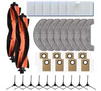 Homeponnew Per MONSGA MS1 MAX Robot Aspirapolvere Parti di Ricambio e Kit Accessori con Spazzola Principale, Spazzole Laterali, Filtri, Panni Mop e 3.3L Dust Bags C