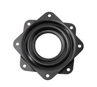 Homeponnew Piastra girevole in metallo cavo, base con cuscinetto a 360 gradi per sedia, sgabello, tavolo, espositore, in acciaio zincato resistente, nero, 7,6 cm