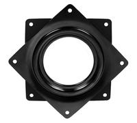 Homeponnew Piastra girevole in metallo resistente a 360° con cuscinetto liscio per tavolo da scrivania, sgabello da bar, sedia da ufficio, seggiolino auto o espositore, acciaio zincato nero, 7,6 cm