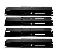 Homeponnew Piastre deflettori di calore per barbecue, lunghezza regolabile, in acciaio porcellanato, piastre di distribuzione del calore, copertura per bruciatore a gas, parti per griglia a gas, 4